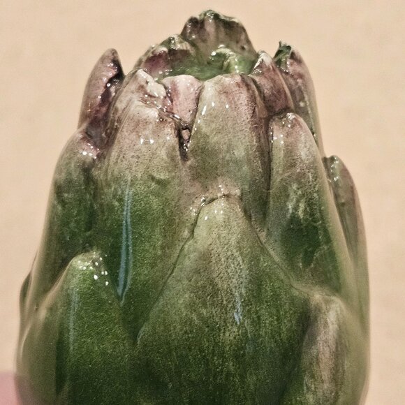 VINTAGE HANDPAINTED CERAMIC ARTICHOKE MAJOLICA DECOR DISPLAY ART VIETRI ITALY - Picture 6 of 8